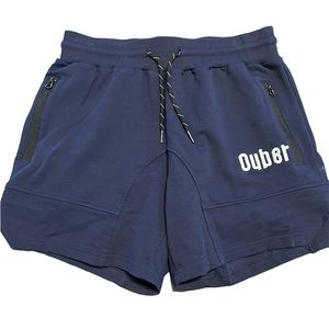 Men’s OUBER Workout Better Navy Shorts Size Large Zipper Pockets Drawstring